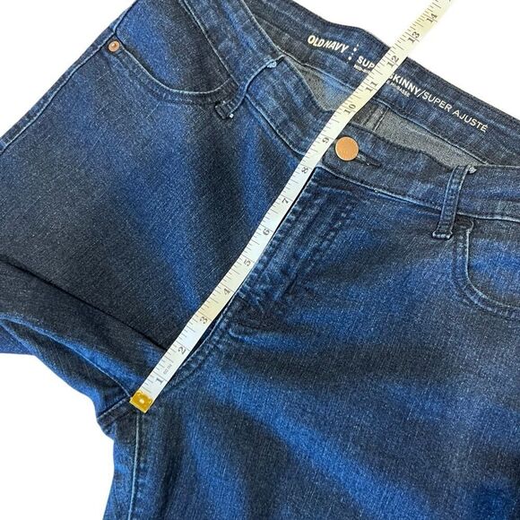 Old Navy mid-rise super skinny Dark Blue Denim Jeans Size 12 Short - Picture 13 of 14